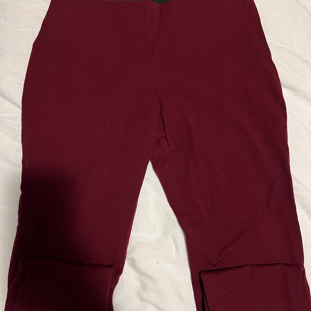 a new day high rise skinny ankle pull on pant - burgundy